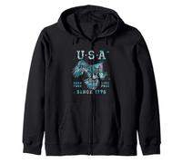 Trendy Apparel 4th of July USA Born Free Live Free 1776 Sudadera con Capucha