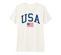 Trendy Apparel 4th of July USA Large Text & American Flag Camiseta Premium