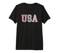 Trendy Apparel 4th of July USA Red White Blue Stars Stripes Camiseta Premium