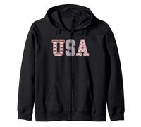 Trendy Apparel 4th of July USA Red White Blue Stars Stripes Sudadera con Capucha