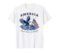 Trendy Apparel America Sweet Land of Liberty Bald Eagle Flag Camiseta