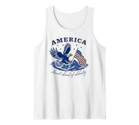 Trendy Apparel America Sweet Land of Liberty Bald Eagle Flag Camiseta sin Mangas