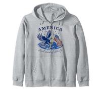 Trendy Apparel America Sweet Land of Liberty Bald Eagle Flag Sudadera con Capucha