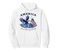 Trendy Apparel America Sweet Land of Liberty Bald Eagle Flag Sudadera con Capucha