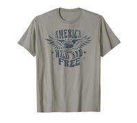 Trendy Apparel America Wild and Free Bald Eagle and Stars Camiseta