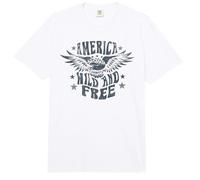 Trendy Apparel America Wild and Free Bald Eagle and Stars Comfort Colors Adult Heavyweight T-Shirt