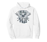 Trendy Apparel America Wild and Free Bald Eagle and Stars Sudadera con Capucha