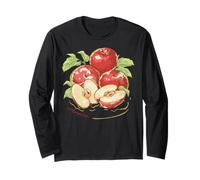 Trendy Apparel Apples Fruit Arrangement Watercolor Painting Manga Larga