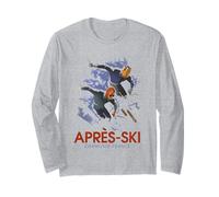 Trendy Apparel Apres-Ski Chamonix France Vintage Art Skiing Manga Larga