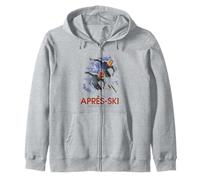 Trendy Apparel Apres-Ski Chamonix France Vintage Art Skiing Sudadera con Capucha