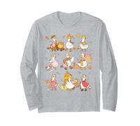 Trendy Apparel Autumn Seasonal Goose Grid Cozy Fall Vibes Manga Larga