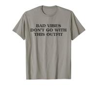 Trendy Apparel Bad Vides Don't Go with This Outfit Bold Text Camiseta