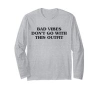 Trendy Apparel Bad Vides Don't Go with This Outfit Bold Text Manga Larga