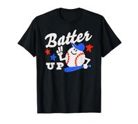 Trendy Apparel Batter Up Happy Cartoon Baseball Ready To Bat Camiseta