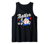 Trendy Apparel Batter Up Happy Cartoon Baseball Ready To Bat Camiseta sin Mangas
