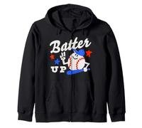 Trendy Apparel Batter Up Happy Cartoon Baseball Ready To Bat Sudadera con Capucha