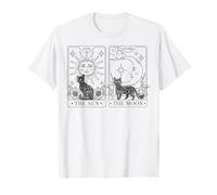 Trendy Apparel Black Cats Tarot Cards The Sun and The Moon Camiseta