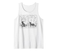 Trendy Apparel Black Cats Tarot Cards The Sun and The Moon Camiseta sin Mangas