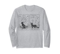 Trendy Apparel Black Cats Tarot Cards The Sun and The Moon Manga Larga