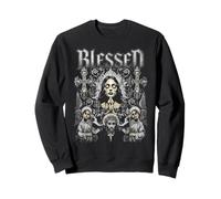 Trendy Apparel Blessed Praying Woman Surrounded by Crosses Sudadera