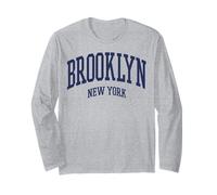 Trendy Apparel Brooklyn New York Collegiate Bold Text Manga Larga