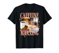 Trendy Apparel Caffeine Maxxing Coffee Collage French Press Camiseta