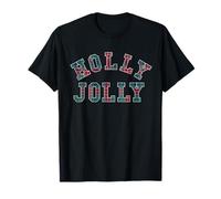 Trendy Apparel Christmas Jolly Plaid Bold Lettering Camiseta