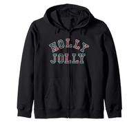 Trendy Apparel Christmas Jolly Plaid Bold Lettering Sudadera con Capucha