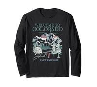 Trendy Apparel Christmas Welcome To Colorado Enjoy The Ride Manga Larga