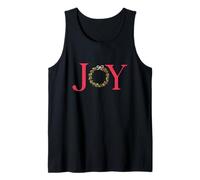 Trendy Apparel Christmas Wreath Joy Nostalgic Vintage Logo Camiseta sin Mangas