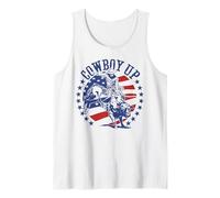 Trendy Apparel Cowboy Up United States of America Flag Camiseta sin Mangas