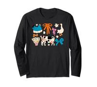 Trendy Apparel Cute Farm Animals Flowers and Bows Showcase Manga Larga