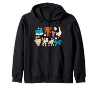 Trendy Apparel Cute Farm Animals Flowers and Bows Showcase Sudadera con Capucha