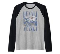 Trendy Apparel Denali Alaska Epic Bald Eagle Mountain Side Camiseta Manga Raglan