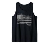 Trendy Apparel Distressed Faded Black and White USA Flag Camiseta sin Mangas
