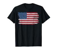 Trendy Apparel Distressed Faded Red White and Blue USA Flag Camiseta