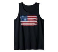 Trendy Apparel Distressed Faded Red White and Blue USA Flag Camiseta sin Mangas