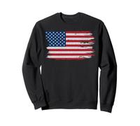 Trendy Apparel Distressed Faded Red White and Blue USA Flag Sudadera