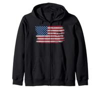 Trendy Apparel Distressed Faded Red White and Blue USA Flag Sudadera con Capucha