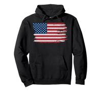 Trendy Apparel Distressed Faded Red White and Blue USA Flag Sudadera con Capucha