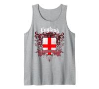 Trendy Apparel England St. George Cross Shield and Banner Camiseta sin Mangas