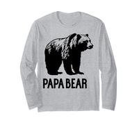 Trendy Apparel Father's Day Papa Bear Grizzly Bear Manga Larga