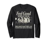 Trendy Apparel Feel Good World Tour Spreading Good Vibes Manga Larga