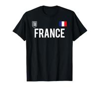 Trendy Apparel France Bold Text National Crest & Flag Badge Camiseta