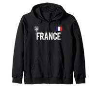 Trendy Apparel France Bold Text National Crest & Flag Badge Sudadera con Capucha