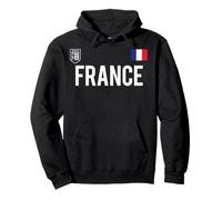 Trendy Apparel France Bold Text National Crest & Flag Badge Sudadera con Capucha