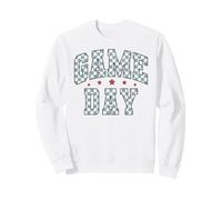 Trendy Apparel Game Day Big Checkered Pattern Letter Font Sudadera