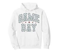 Trendy Apparel Game Day Big Checkered Pattern Letter Font Sudadera con Capucha