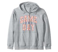 Trendy Apparel Game Day Big Striped Pattern Letter Font Sudadera con Capucha