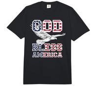 Trendy Apparel God Bless America Flag Print Text Bald Eagle Comfort Colors Adult Heavyweight T-Shirt